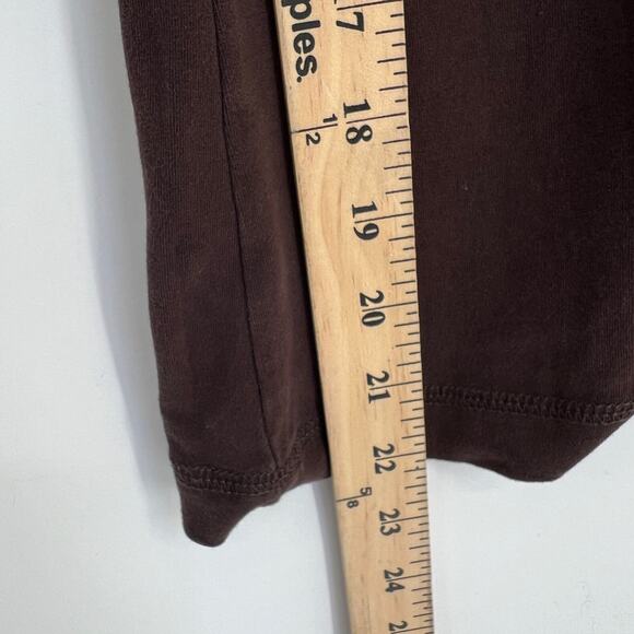 H&M Womens Top Size M Vtg Brown Henley Cap Sleeve Stretch Y2K Fitted Tee 2000s - Picture 4 of 11